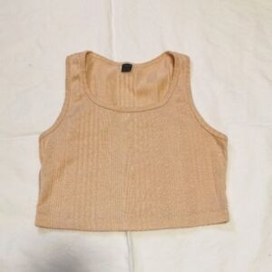 Neutral CROP TOP Textured Beige